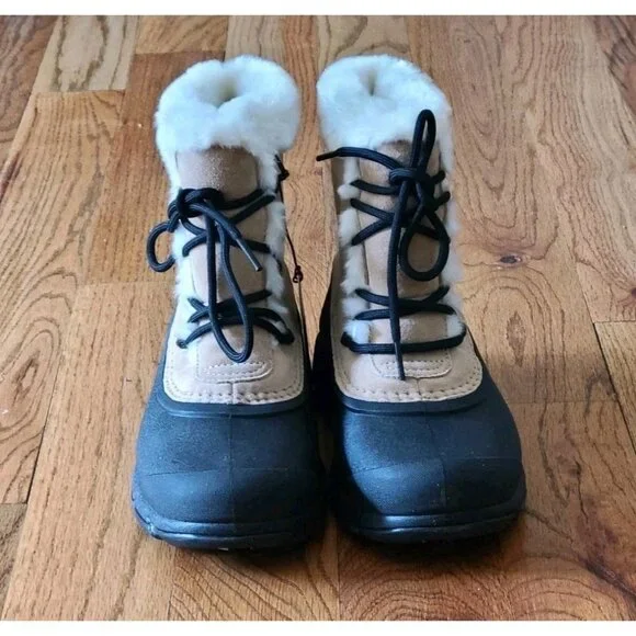 Sorel Snow Angel Taupe Waterproof Insulated Winter & Snow Lace Boots Womens Sz 7 - Picture 3 of 15